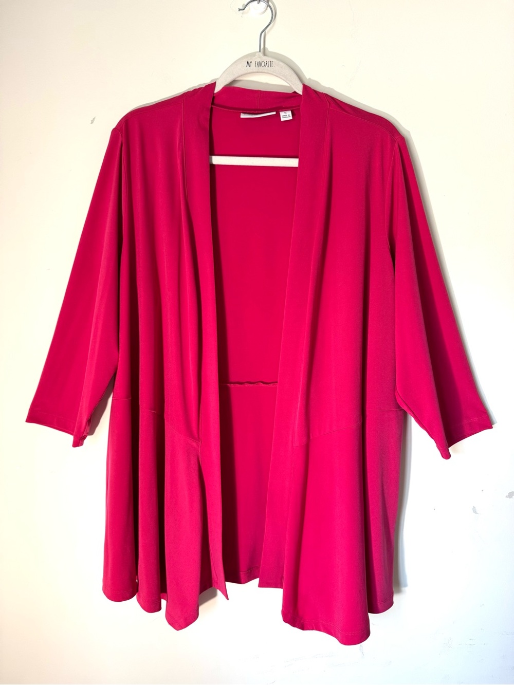 Susan Graver Pink Liquid Knit Twin set Sz 1X rhinestones embellished - Picture 3 of 12